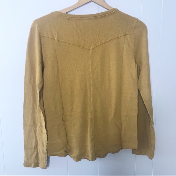 Free People | Starlight Henley Mustard Tee New S - Picture 7 of 8